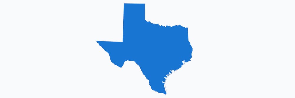 Image shown is a blue silhouette of the state of Texas.