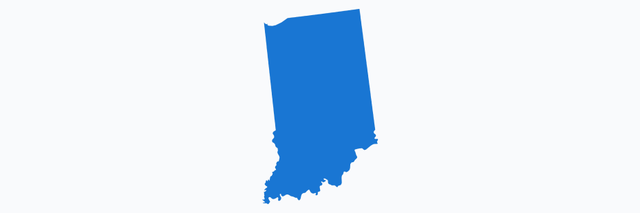 Image shown is a blue silhouette of the state of Indiana.