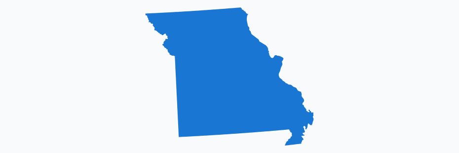 Image shown is a blue silhouette of the state of Missouri.