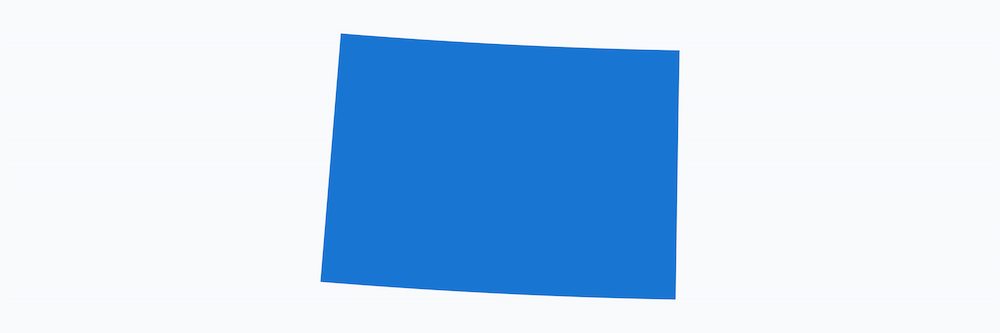 Image shows a blue outline of the state of Colorado.