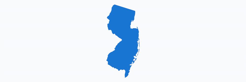 Image shown is a blue silhouette of the state of New Jersey.