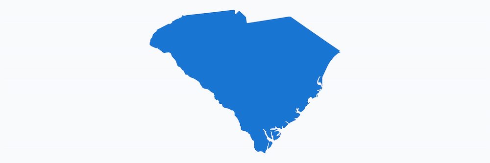 Image shown is a blue silhouette of the state of South Carolina.